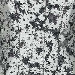 Pre Owned Stella McCartney Monochrome Floral Jacquard Button Front Jacket S