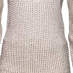 Pre Owned بلوفر ستيلا مكارتيني صوف مزخرف بيج رقبة حرف في مقاس صغير ( سمول )