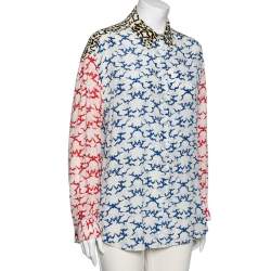 Pre Owned Stella McCartney Multicolor Printed Silk Button Front Shirt M