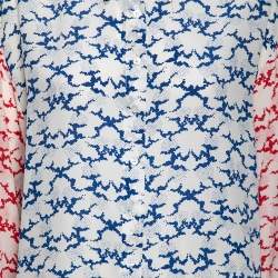 Pre Owned Stella McCartney Multicolor Printed Silk Button Front Shirt M