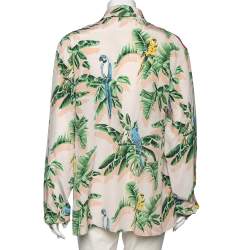 Stella McCartney Multicolor Parrot Printed Silk Button Front Shirt L