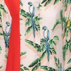 Stella McCartney Multicolor Parrot Printed Silk Button Front Shirt L