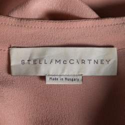 Pre Owned Stella McCartney Peach Silk Pocket Detail Blouse L