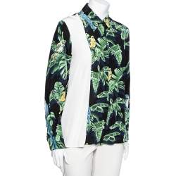 Pre Owned Stella McCartney Multicolor Parrot Printed Silk Button Front Shirt & Pant Set XS