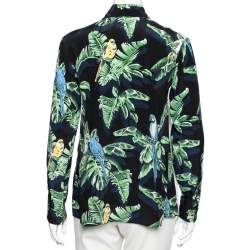 Pre Owned Stella McCartney Multicolor Parrot Printed Silk Button Front Shirt & Pant Set XS