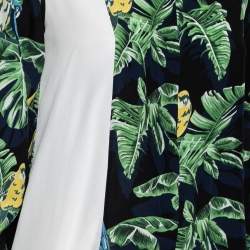 Pre Owned Stella McCartney Multicolor Parrot Printed Silk Button Front Shirt & Pant Set XS