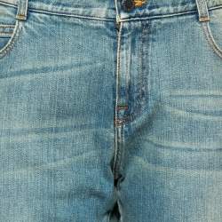 Pre Owned Stella McCartney Blue Two Toned Distressed Denim Jeans M
