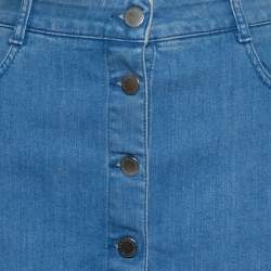 مملوكة مسبقًا  تنورة قصيرة ستيلا مكارتني دنيم أزرق بأزرار أمامية مقاس متوسط - ميديوم 