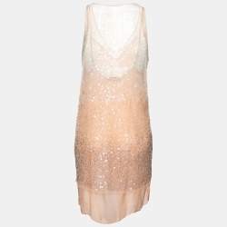 Pre Owned Stella McCartney Pink Ombre Sequin Embellished Tulle Top M