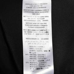 Pre Owned Stella McCartney Black Crepe Patch Detail Long Sleeve Top S