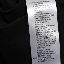 Pre Owned Stella McCartney Black Crepe Patch Detail Long Sleeve Top S