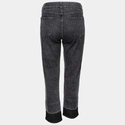 Pre Owned Stella McCartney Grey Denim Side Panel Logo Pants M