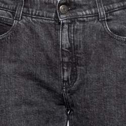 Pre Owned Stella McCartney Grey Denim Side Panel Logo Pants M