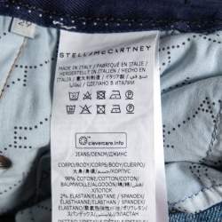 Pre Owned Stella McCartney Blue Denim Side Panel Logo Pants M