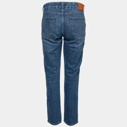 Pre Owned Stella McCartney Blue Denim Side Panel Logo Pants M