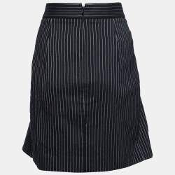Stella McCartney Black Cotton Striped Flared Mini Skirt S