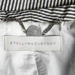 مملوكة مسبقًا Stella McCartney White and Black Cotton Striped Blazer M