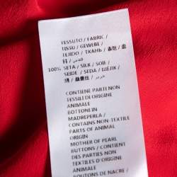 Pre Owned Stella McCartney Red Silk Front Pocket Shirt M