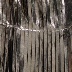 Pre Owned تنورة ستيلا مكارتني كارمين كريب ذهبي وأسود بطيات مقاس متوسط (ميديوم)