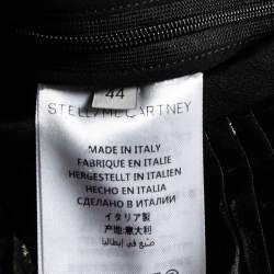 Pre Owned تنورة ستيلا مكارتني كارمين كريب ذهبي وأسود بطيات مقاس متوسط (ميديوم)