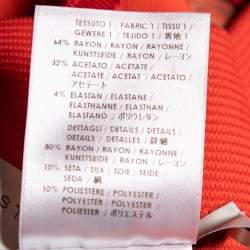 Pre Owned فستان ستيلا مكارتني كريب أحمر مطرز دانتيل مفتوح بلا حمالات طويل مقاس صغير ( سمول )