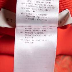 Pre Owned فستان ستيلا مكارتني كريب أحمر مطرز دانتيل مفتوح بلا حمالات طويل مقاس صغير ( سمول )