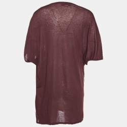 مملوكة مسبقًا بلوزة ستيلا مكارتني قطن بني تطريز نسر مقاس متوسط