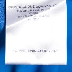 Pre Owned Stella McCartney Blue Jersey Draped Front Maxi Dress S