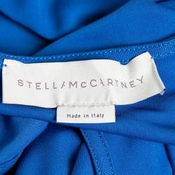 Pre Owned Stella McCartney Blue Jersey Draped Front Maxi Dress S