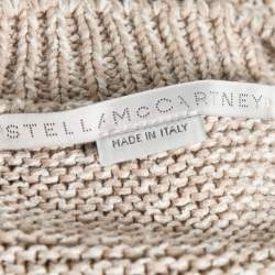 Pre Owned Stella McCartney Beige Knit Linen Paneled Cut-Out Detail Jumper XXS