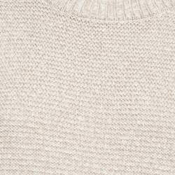 Pre Owned Stella McCartney Beige Knit Linen Paneled Cut-Out Detail Jumper XXS