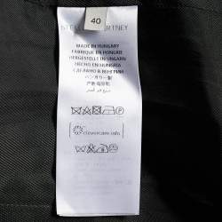 Pre Owned Stella McCartney Brown & Black Striped Wool Double Breasted Coat S