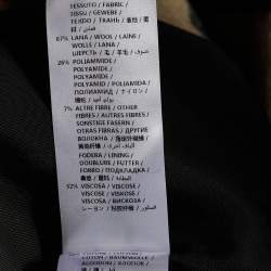 Pre Owned Stella McCartney Brown & Black Striped Wool Double Breasted Coat S