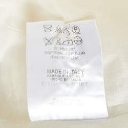 Pre Owned بليزر ستيلا مكارتني صوف كريمي صف أزر�ار واحد مقاس متوسط