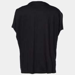 Pre Owned Stella McCartney Black Jersey Sleeveless Lion Print T-Shirt M