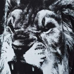 Pre Owned Stella McCartney Black Jersey Sleeveless Lion Print T-Shirt M