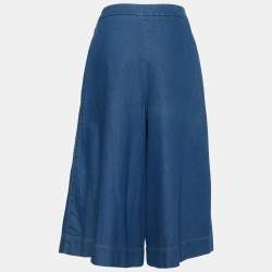 مملوكة مسبقًا بنطلون كولوتيس ستيلا مكارتني دنيم أزرق نيلي مقاس متوسط