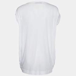 مملوكة مسبقًا توب ستيلا مكارتني قطن أبيض نقشة الفهد مقاس صغير - سمول