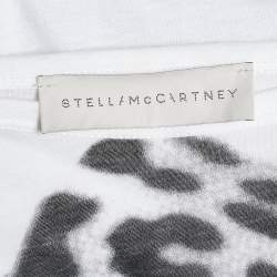 مملوكة مسبقًا توب ستيلا مكارتني قطن أبيض نقشة الفهد مقاس صغير - سمول