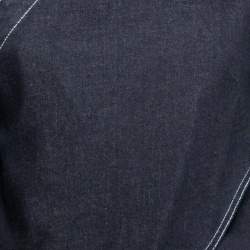 Pre Owned Stella McCartney Navy Blue Denim Slit Detail Long Sleeve Blouse M