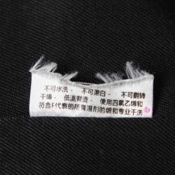 Pre Owned Stella McCartney Black Wool Chain Embellished Coat L