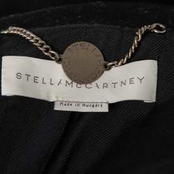 Pre Owned Stella McCartney Black Wool Chain Embellished Coat L