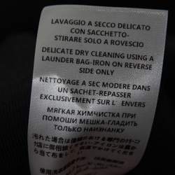 Pre Owned Stella McCartney Black Wool Fringe Trim Pockets Long Coat L