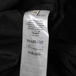 Pre Owned Stella McCartney Black Wool Fringe Trim Pockets Long Coat L