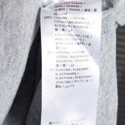 Pre Owned Stella McCartney Grey Shark Print Melange Cotton Crew Neck T-Shirt M