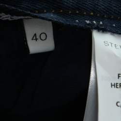 Pre Owned Stella McCartney Light Blue Lace Up Detail Denim Skirt S