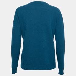 Pre Owned Stella McCartney Blue Eagle Jacquard Wool Sweater M