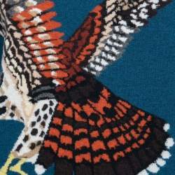 Pre Owned Stella McCartney Blue Eagle Jacquard Wool Sweater M