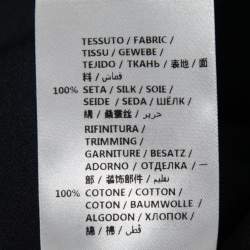 Pre Owned Stella McCartney Midnight Blue Silk & Lace Paneled Long Skirt S