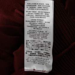 Pre Owned Stella McCartney Burgundy Cotton Knit Smocked Detail Sweatshirt M